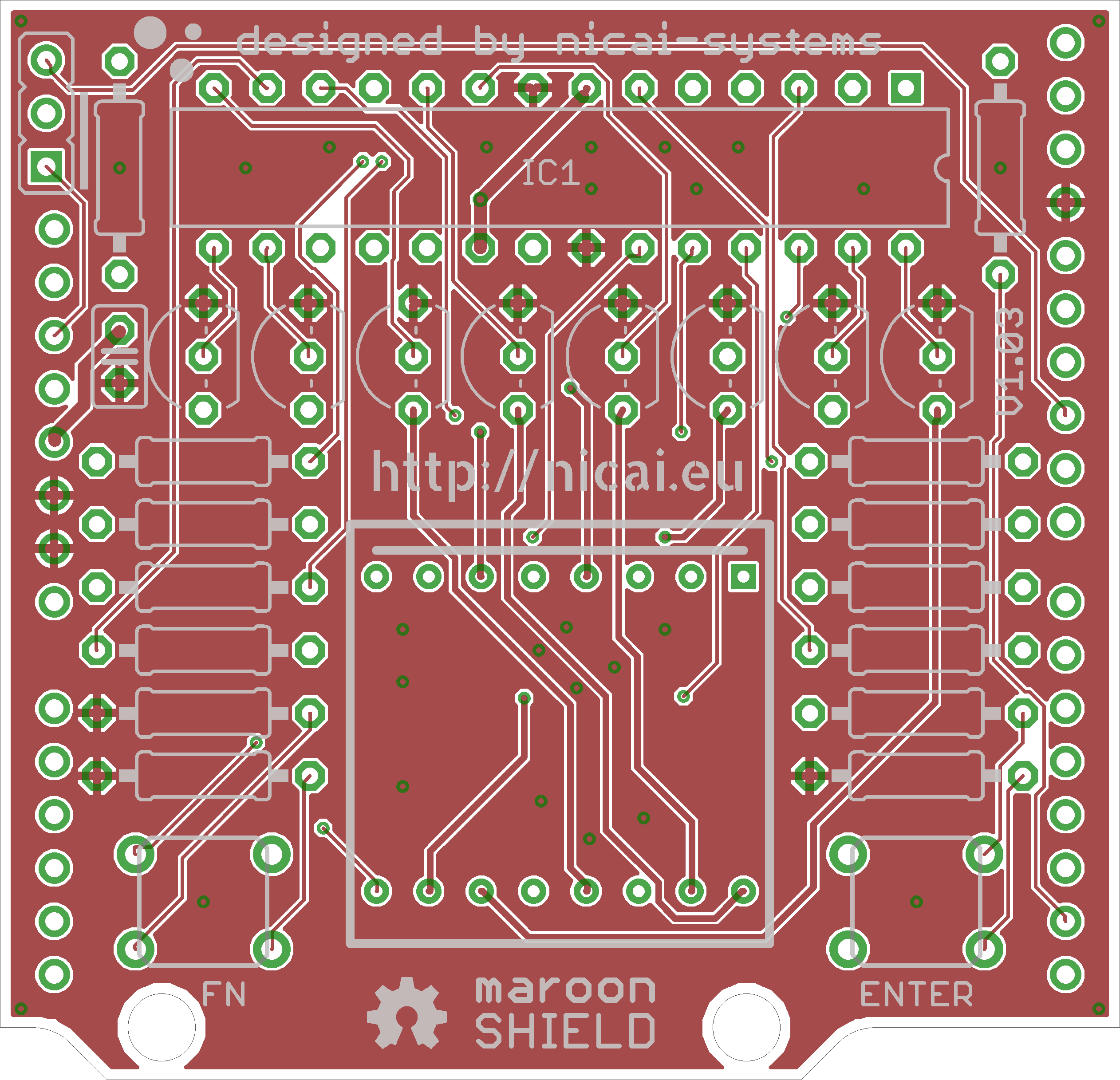 maroon SHIELD PCB top