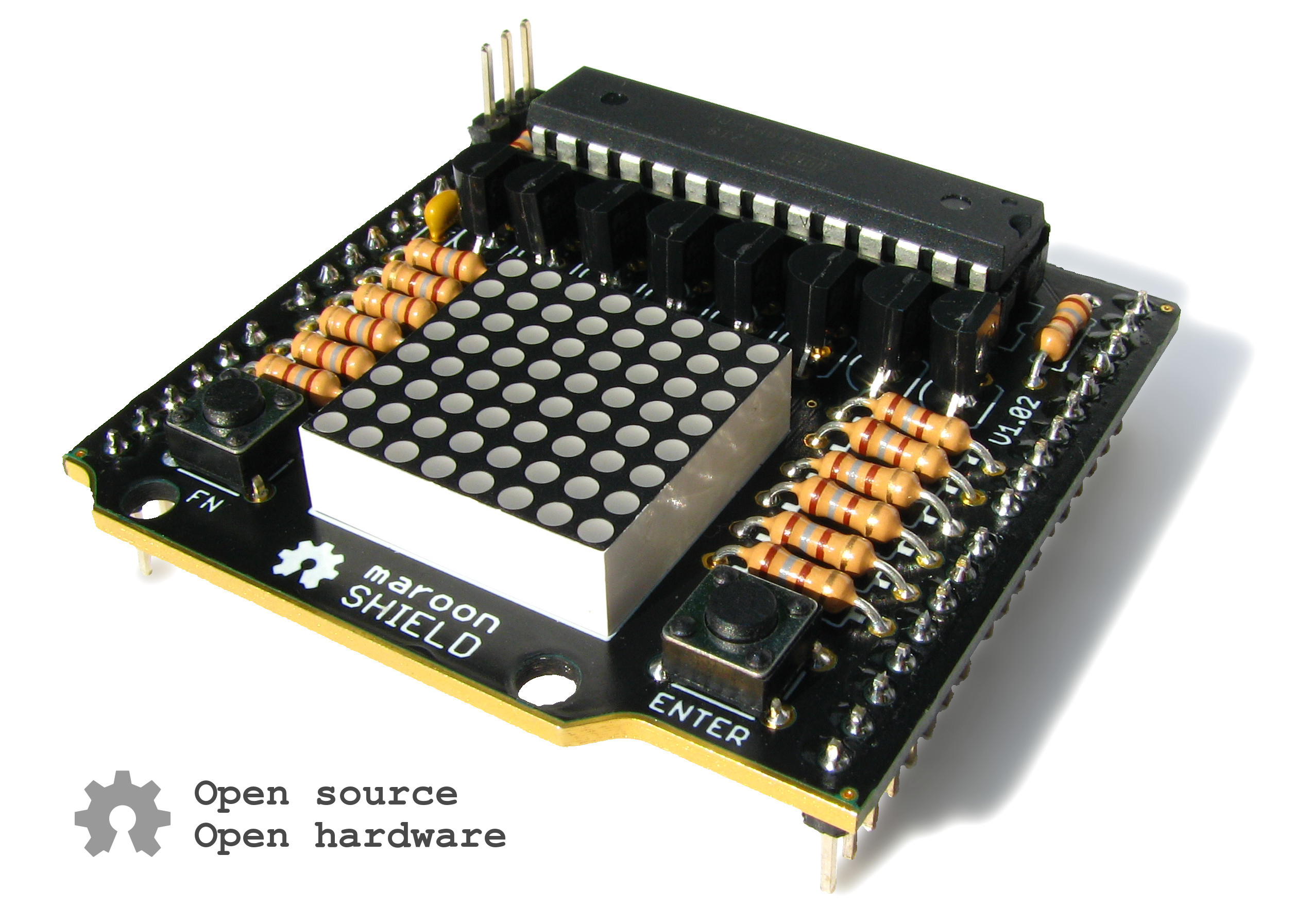 maroon SHIELD (Open Source, Open Hardware)