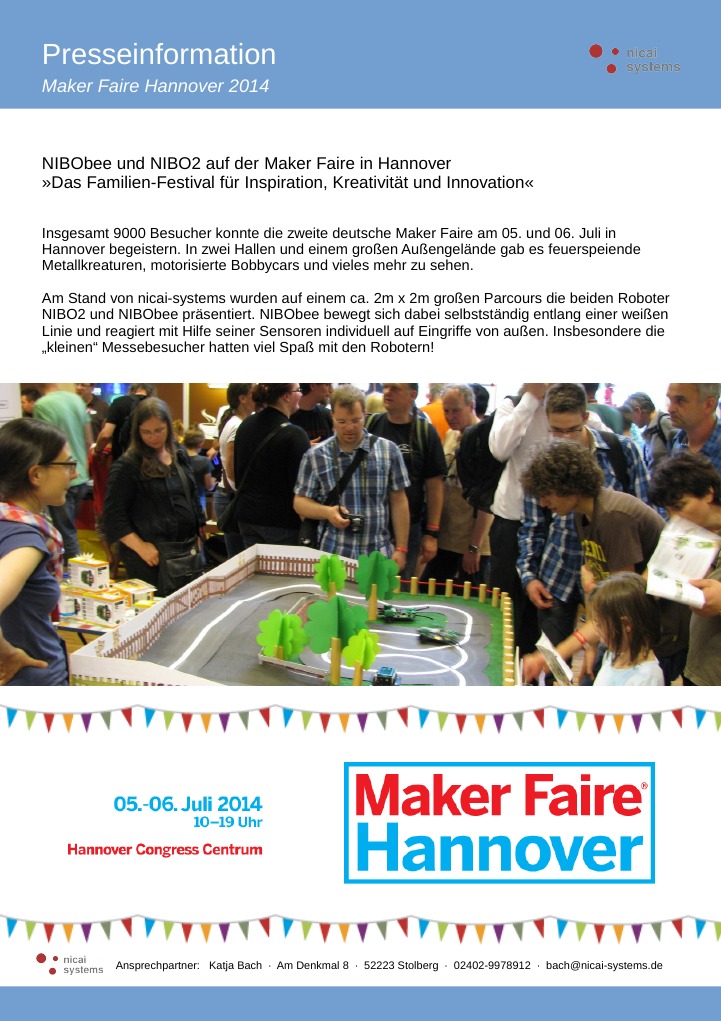 nicai-systems auf der Maker Faire Hannover